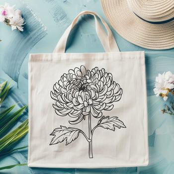 A highly detailed vector illustration of a chrysanthemum flower with realistic petals and center.