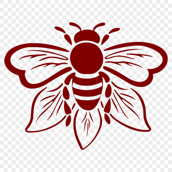 A detailed illustration of a bee in full body view, suitable for use in gardening or vector design projects.