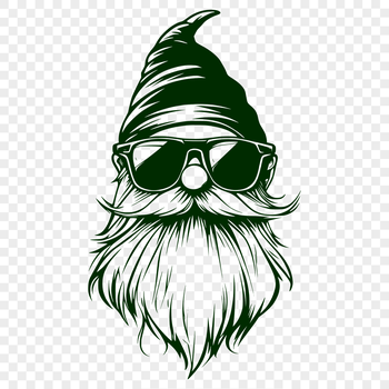 An illustrative representation of a fantasy creature's visage with a bold, accessory-adorned style.