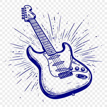 Guitar clip art design for digital projects featuring a detailed guitar illustration.