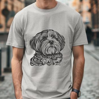 A small, fluffy white dog with a rounded head and big brown eyes.