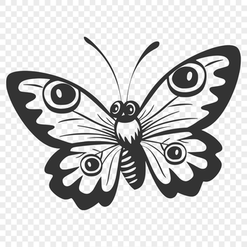 A full-body illustration of a colorful butterfly with intricate details, suitable for various design applications.