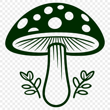 A stylized illustration of a mushroom in various growth stages, suitable for crafting projects and DIY designs.