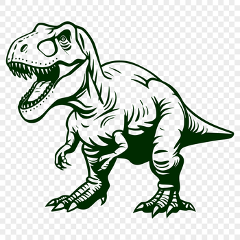 A prehistoric dinosaur with sharp teeth and scaly skin, posed in full body stance.