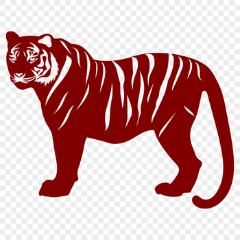 A detailed illustration of a tiger in full-body pose.