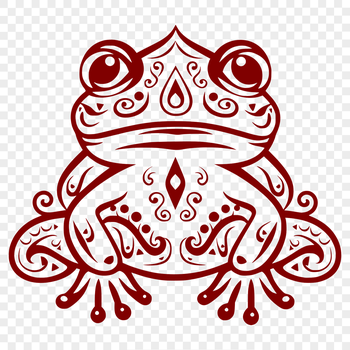 A detailed illustration of a toad's full body, featuring intricate design elements.