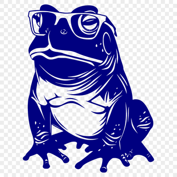 A cartoon toad wearing glasses, depicted in vector form with clear lines and details.