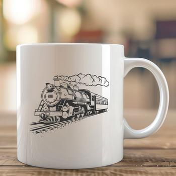 A digital vector illustration of a train, designed with precision for scalable printing and editing.