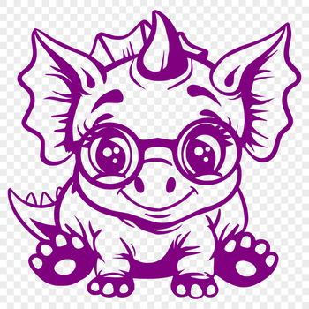 Unique Triceratops Vector Drawing