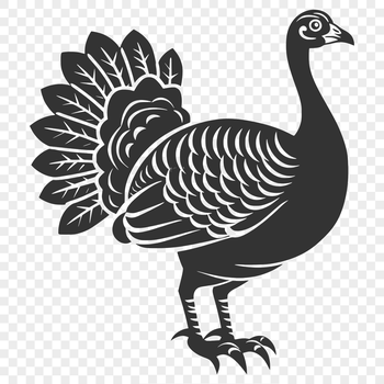 A full-body illustration of a farm animal turkey.