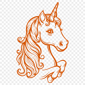 A digital vector illustration of a mythical unicorn creature, suitable for cutting machines like Cricut.