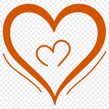 A simple heart shape illustration designed in vector format.