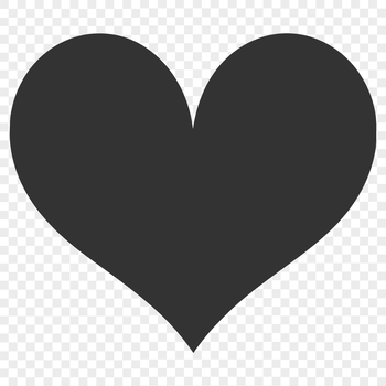 A simple heart shape in bold outline, suitable for vector art and commercial use.