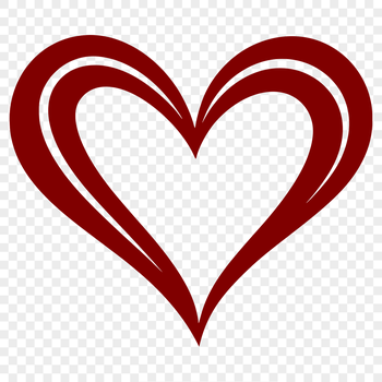 A simple line drawing representation of a heart shape, suitable for digital use.