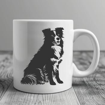 Free Sitting Australian Shepherd Stencil