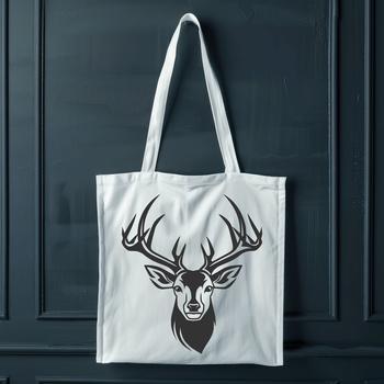 A detailed illustration of a deer's head in vector format, suitable for various design and craft applications.
