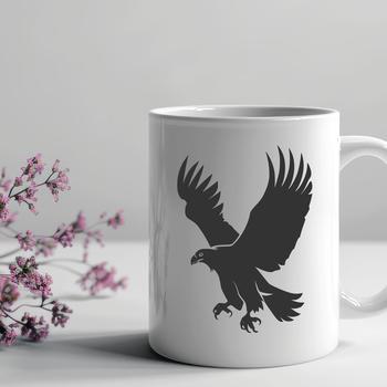A detailed illustration of a bird in mid-flight, showcasing its full body from head to tail.
