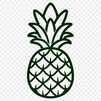 A simple line drawing of a pineapple, suitable for commercial or personal use in various design formats.