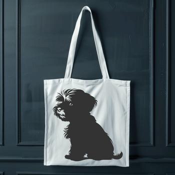 A full-body illustration of a sitting Havanesse dog breed, suitable for various uses.