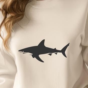 A cartoon illustration of a shark, suitable for digital design projects.