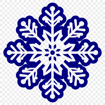 Delicate six-pointed snowflake design for winter or Christmas projects.