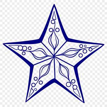 A stylized star design with intricate details, suitable for various uses including crafting and digital applications.