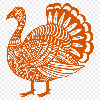 A full-body illustration of a turkey, suitable for various designs and projects.