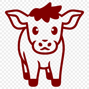 A simple line drawing of a full-bodied cow in various poses.
