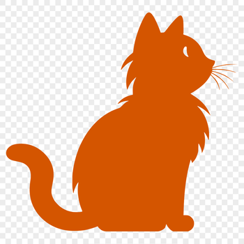 A detailed illustration of a sitting cat from head to paw, suitable for digital crafting and design.