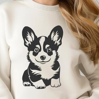 Artistic Sitting Welsh Corgi Vector Craft File