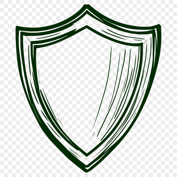 A geometrically designed protective shield made from vector lines and shapes.