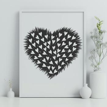 A single heart shape, ideal for graphic design and digital applications.