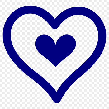 Simple line drawing illustration of a love heart symbol.