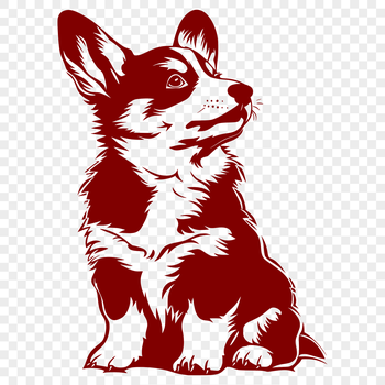 Unique Sitting Welsh Corgi - SVG