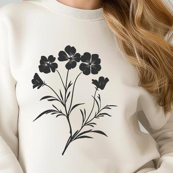An isolated design of a simple wild flower in vector format suitable for various uses.