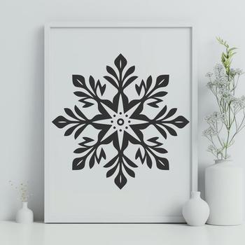 A delicate snowflake design suitable for various winter-themed projects.