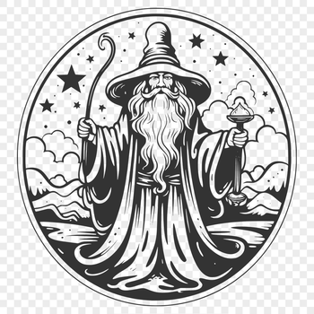 Free Beautiful Wizard Vector Craft File