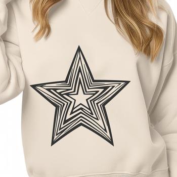 A stylized vector star design suitable for various uses including Christmas decorations.