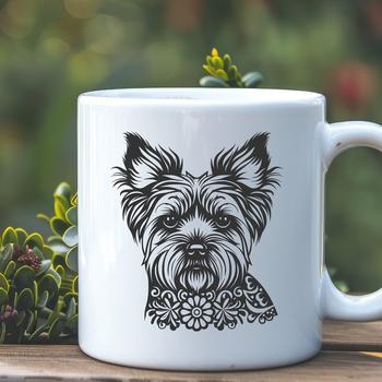 Ornate Yorkshire Terrier In SVG & DXF