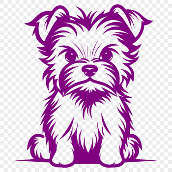 A sitting Yorkshire Terrier dog in full-body form, suitable for clip art and vector design.