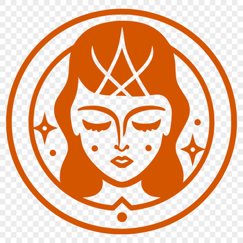 A witch's head symbolizing magical powers in a gothic-inspired design.