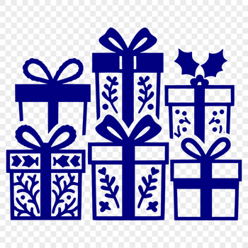 A digitally rendered image of a wrapped gift box with a bow and ribbon.