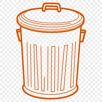 A simple vector illustration of a standard trash can with a lid, suitable for design projects.