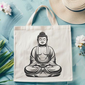 A digital illustration of a Buddha figure in traditional Buddhist attire, suitable for vector design.