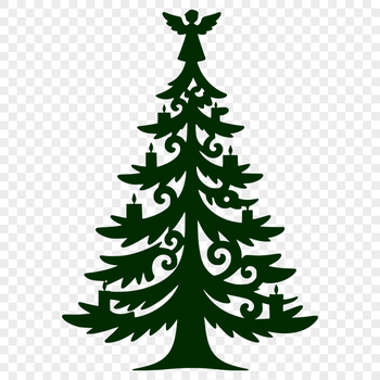 A stylized digital illustration of a festive Christmas tree, suitable for commercial and personal use.