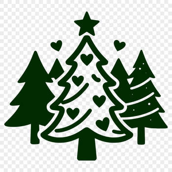 An ornate vector graphic representation of a traditional Christmas tree motif.