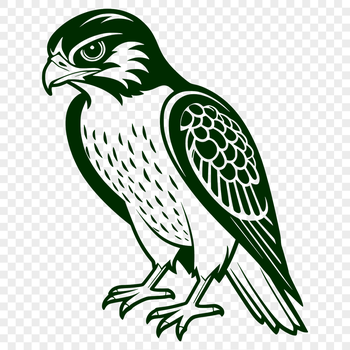 A detailed vector illustration of a falcon in flight, suitable for various uses including digital designs and crafts.