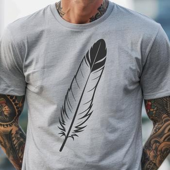 A detailed SVG design of a feather, suitable for various digital applications.