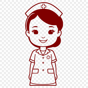A female nurse in a white uniform with a stethoscope around her neck.