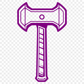 A vector illustration of a hammer tool with a handle and head.
